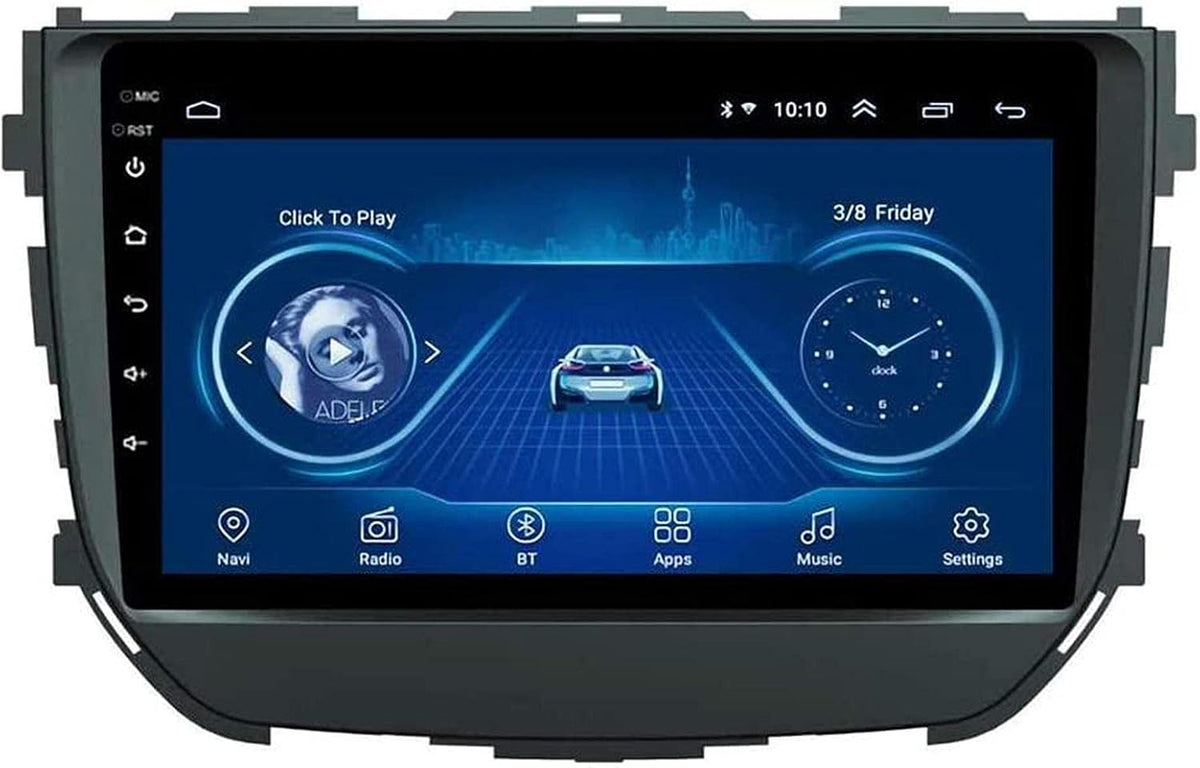 Radio Android 10 para Suzuki Brezza 2016 a 2018 - Pantalla de 9 pulgadas con 1 GB RAM y 32 GB - GPS FM WiFi y Bluetooth - Procesador de 4 núcleos para multimedia