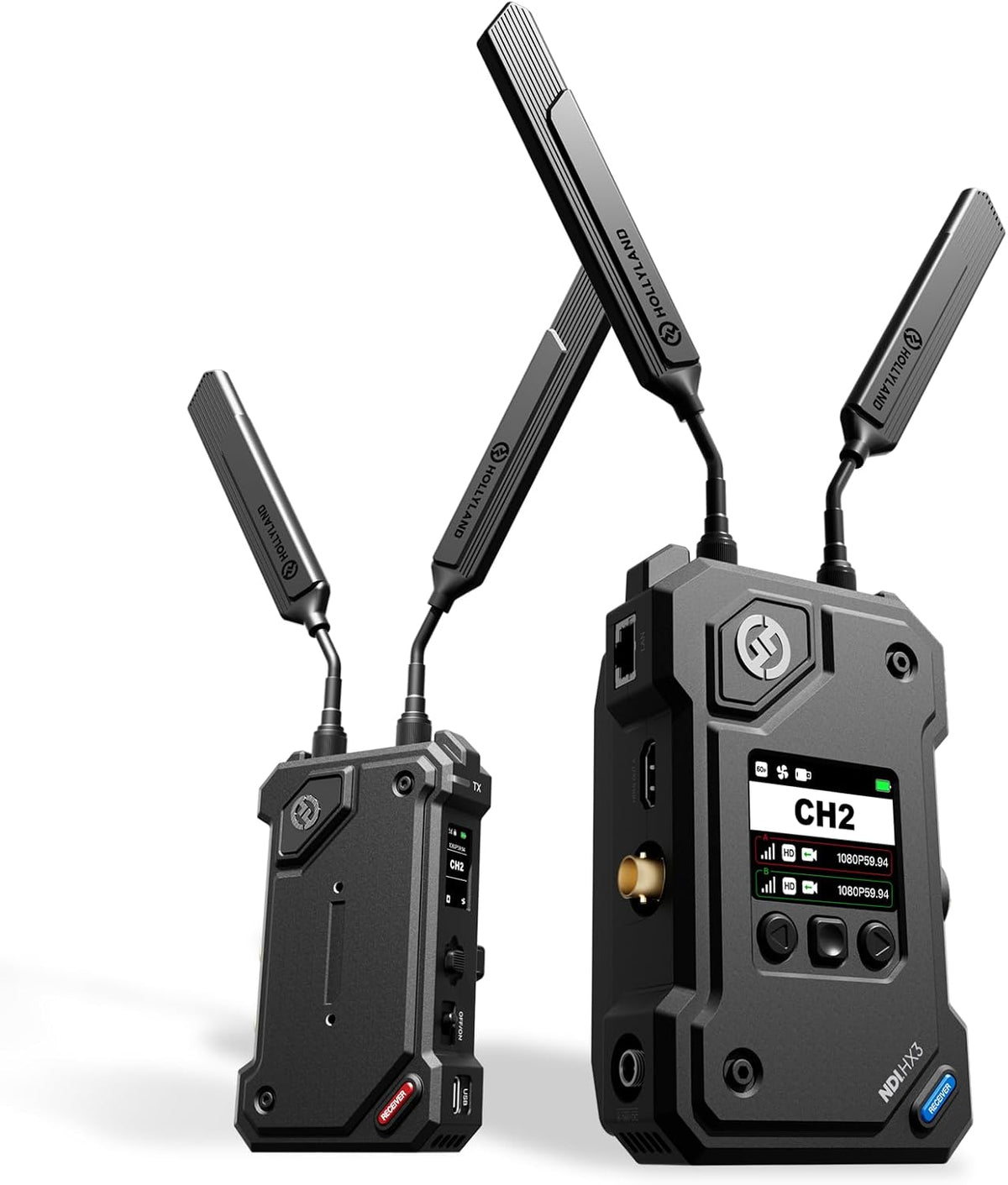 Hollyland Cosmo C2 - Sistema inalámbrico HDMI SDI 1080p a 60 con alcance de 3000 pies y latencia de 33 ms - NDI UVC RTMP y HEVO 2.0 - Kit con 1 transmisor y 1 receptor