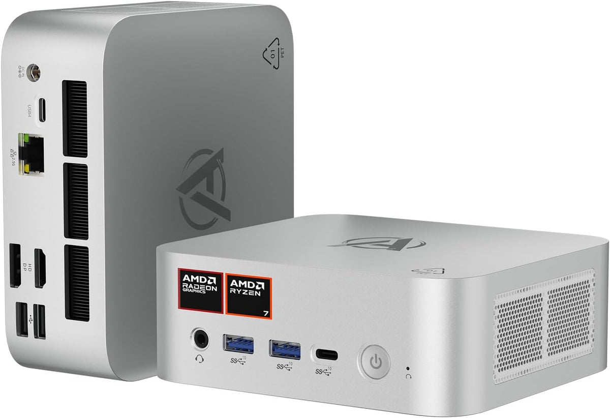 AWOW Mini PC Gaming Ryzen 7 8745HS - 32 GB DDR5 y SSD PCIe 4.0 de 1 TB - Radeon 780M con triple salida 4K - WiFi 6 Bluetooth 5.2 y LAN 2,5G