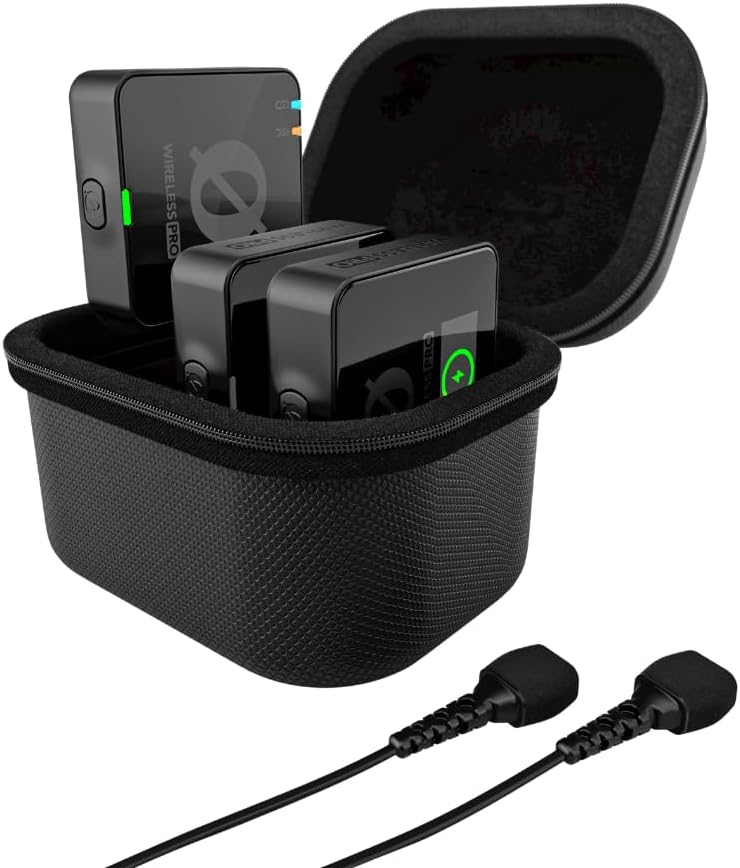RØDE Wireless PRO - Sistema de micrófono inalámbrico de 2,4 GHz con timecode - Grabación de 32 bits en coma flotante - Estuche de carga para entrevistas vlogs rodajes y directos