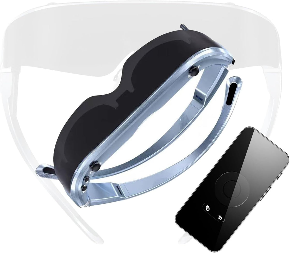 Gafas de realidad aumentada 3D - Pantalla virtual de 120 pulgadas con Micro OLED - Frecuencia de 90 Hz y conexión USB C - Diseño Plug and Play para adultos