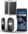 Arlo Essential 3 HD - Kit de 2 cámaras WiFi con 2 paneles solares - Batería de hasta 6 meses y visión nocturna - Audio bidireccional sensor de movimiento Alexa Google y SmartThings