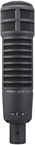 Electro Voice RE20 - Micrófono XLR para broadcast y grabación - Compatible con amplificadores interfaces consolas y grabadores - Diseño para voz radio podcast y producción de audio