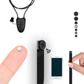 Kit mini cámara de botón WiFi V4 con auricular MicroNano - Vídeo HD 1080p y visión nocturna - Bluetooth y WiFi para móviles PC y tablet - Diseño negro con botones intercambiables