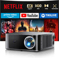 Proyector Smart 1400 ANSI - Full HD 1080P nativo compatible con 4K y zoom de 50 por ciento - Netflix Dolby 36 W WiFi 6 Bluetooth 5.2 - Enfoque y corrección automática