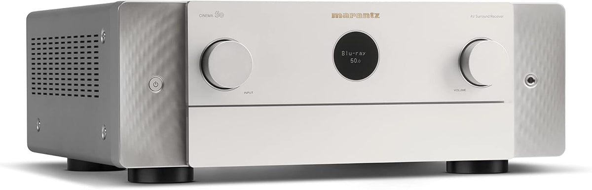 Marantz Cinema 50 plata oro - Receptor AV de 9.4 canales para cine en casa - HDMI con vídeo H.265 HEVC y sonido estéreo envolvente - Para TV consola PC smartphone tableta y altavoces