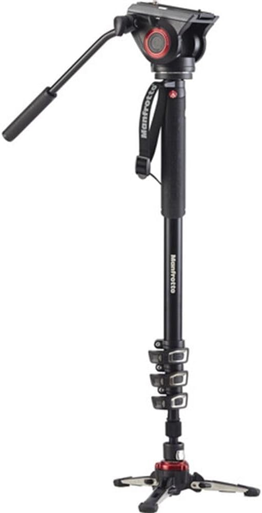 Manfrotto XPRO Plus - Monopié de vídeo de aluminio con 4 secciones - Cabezal fluido y longitud plegada de 78 cm - Para videocámaras vlogging y creación de contenido