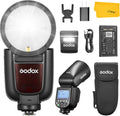 Godox V1Pro S - Flash TTL de cabezal redondo 76 Ws para Sony - HSS 1 a 8000 s y flash auxiliar SU 1 - Batería de litio y sistema inalámbrico 2,4 GHz para fotografía
