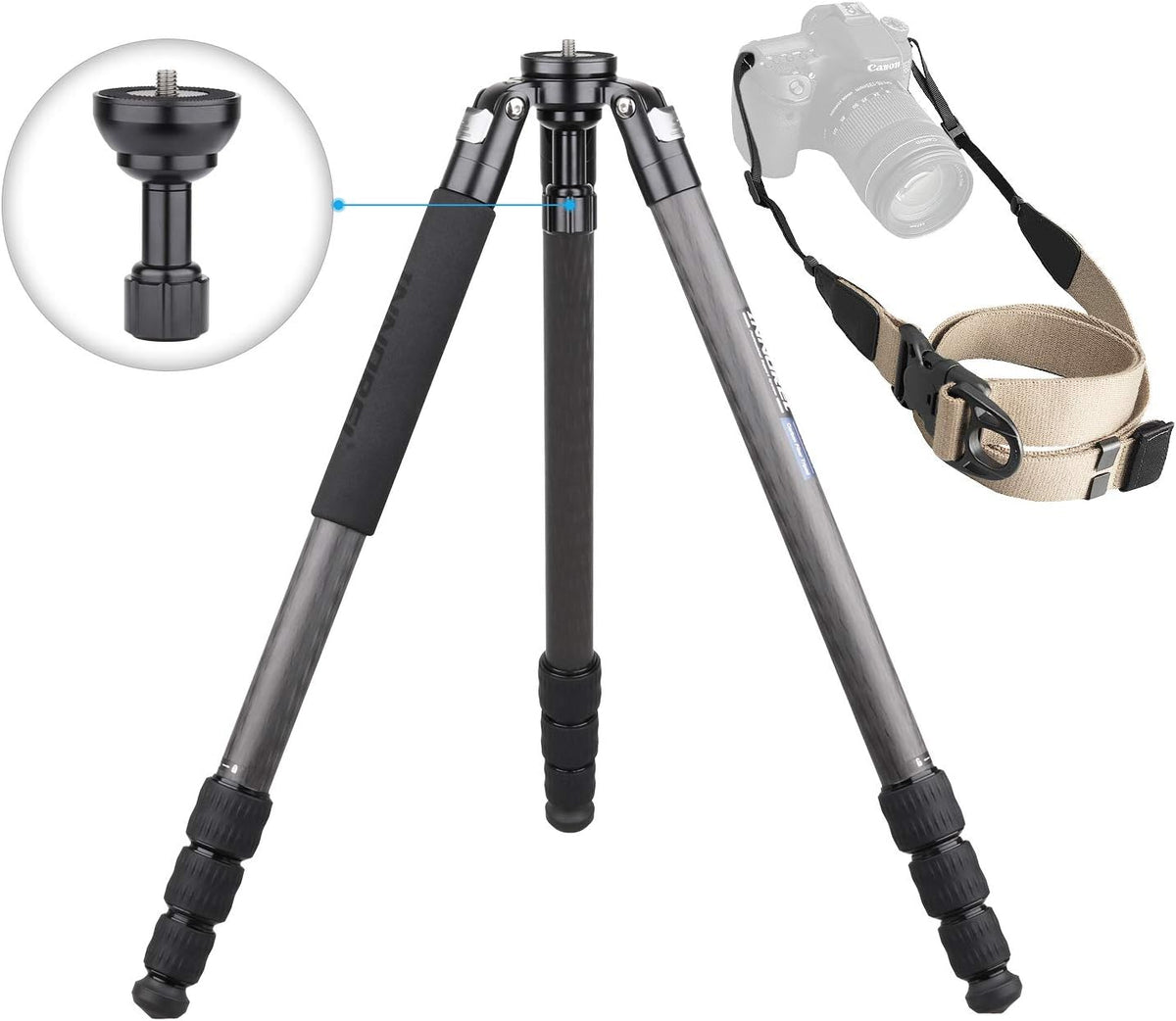INNOREL ST324CT trípode profesional - Carbono y aluminio con altura máxima de 160 cm - Tubos de hasta 32 mm y carga máxima de 30 kg - Cuenco de 58 mm y bloqueo giratorio
