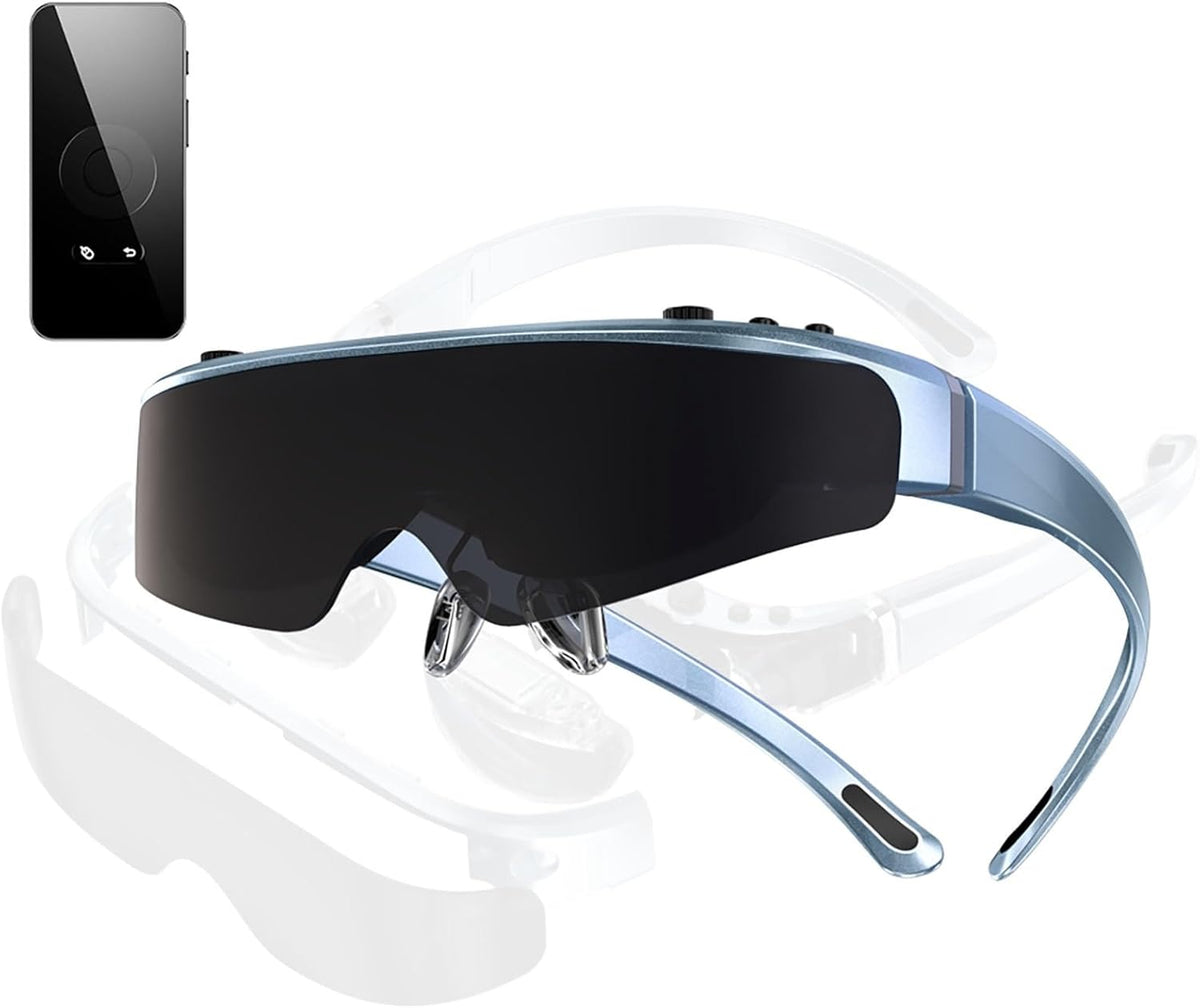 Gafas inteligentes AR Micro OLED - Pantalla 3D de 120 pulgadas con frecuencia de 90 Hz - Diseño Plug and Play para adultos - Audio integrado y almohadilla nasal ajustable