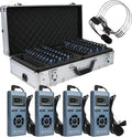 Retekess TT106S sistema inalámbrico de guía - 4 transmisores y 60 receptores en banda 2,4 GHz - Control de un toque y batería de gran capacidad - Estuche de carga incluido