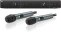 Sennheiser XSW 1 825 Dual - Sistema inalámbrico de doble canal con 2 micrófonos SKM 825 - Cápsulas dinámicas cardioides y conexión XLR - Para canto karaoke eventos y presentaciones