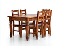 Conjuntos de comedor de jardín de madera 160x90x75 cm - marrón natural - mesa rectangular con sillas para exterior