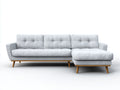 Sofás rinconeros tela 238x155x84 cm - gris claro - diseño moderno con chaise longue