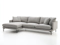 Sofás rinconeros tela 265x168x82 cm - gris claro - estilo moderno con chaise longue