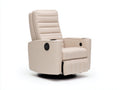 Sillones reclinables de piel sintética 88x86x110 cm - beige - diseño giratorio con portavasos para salón