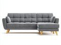 Sofás rinconeros tela 210x145x82 cm - gris - diseño moderno con chaise longue