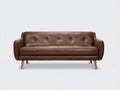 Sofás 2 plazas tapizados 185x86x78 cm - marrón - diseño moderno para salón