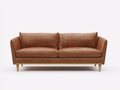 Sofás 2 plazas piel sintética 188x90x78 cm - marrón claro - diseño moderno con patas de madera