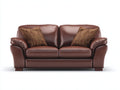 Sofás 2 plazas de cuero sintético 178x92x88 cm marrón oscuro - diseño moderno acolchado