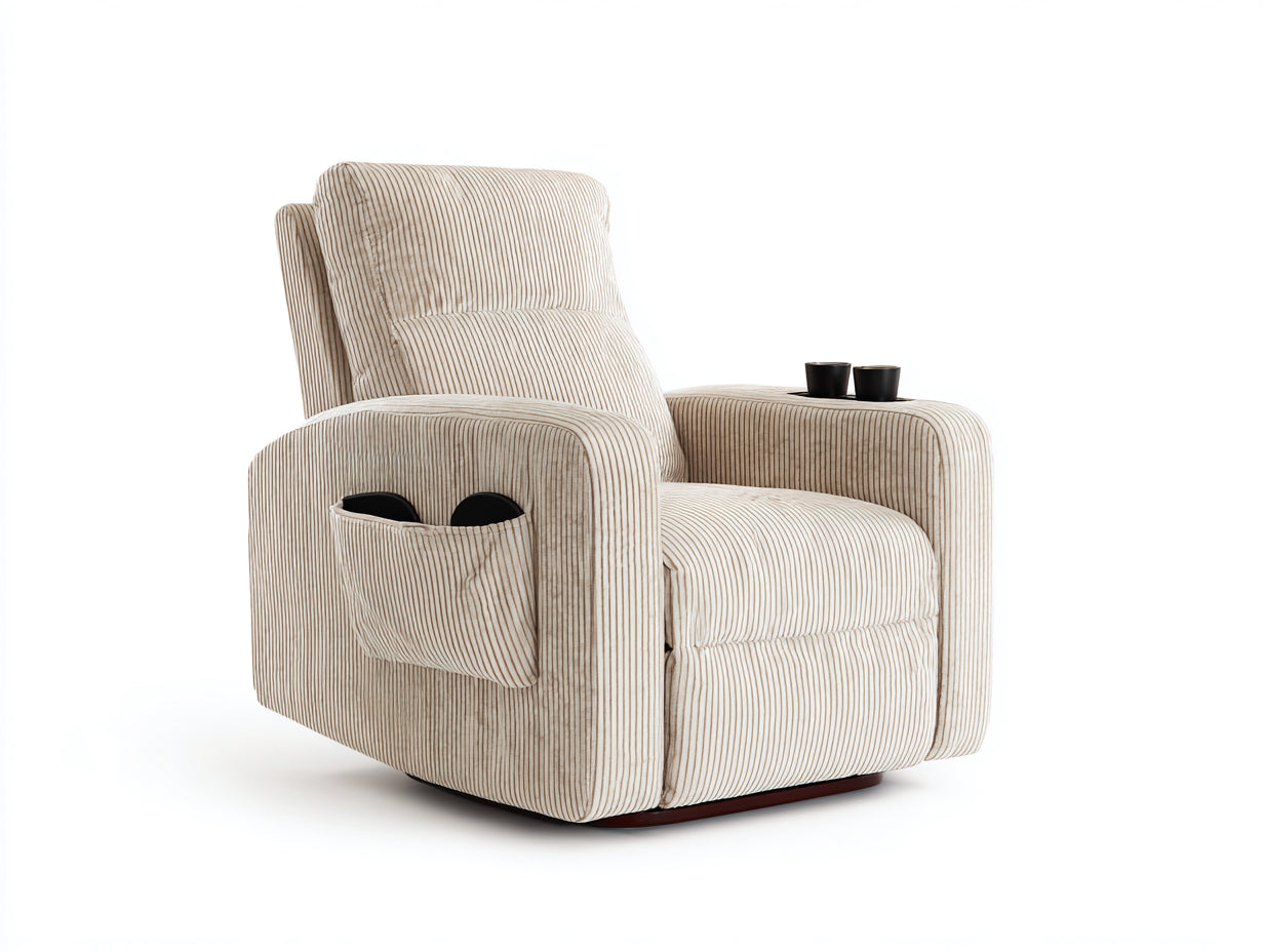 Sillones reclinables tapizados 92x96x104 cm - beige-marrón - diseño moderno para salón