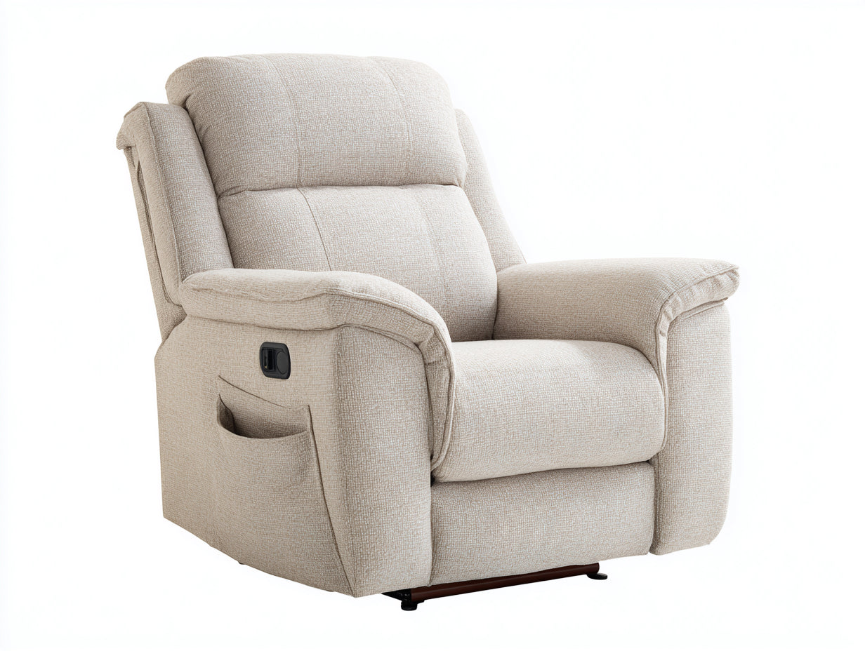 Sillones reclinables tapizados 93x97x105 cm - beige - diseño moderno para salón